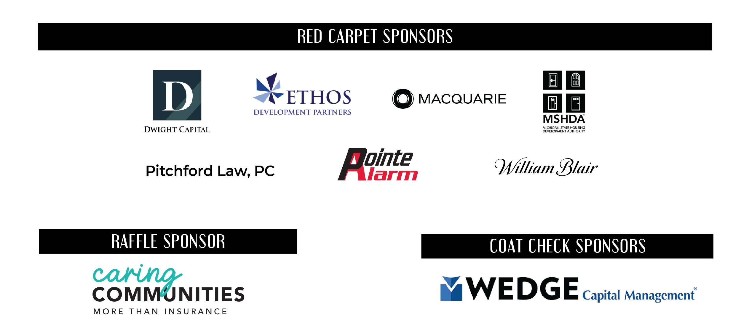 Sponsors for the 2023 Gala