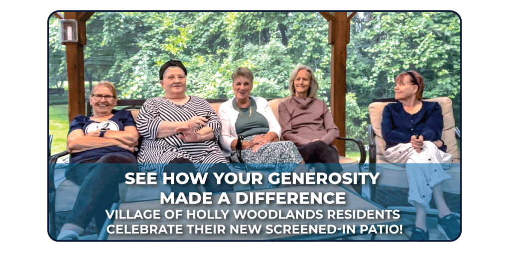 Village of Holly Woodlands Residents Celebrate Their New Screened-In Patio!